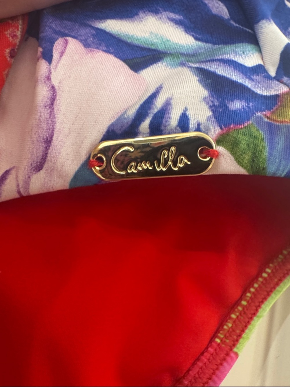 Camilla ‘Birds of a Feather’ Red Floral Wrap One-Piece Swimsuit XS-D/DD - Picture 6 of 8
